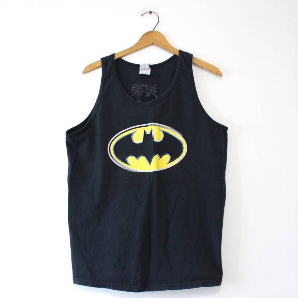 Vintage 2001 Six Flags Batman The Ride Tank Top Men’s Large Black